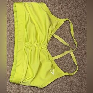 Gym shark neon bra, and black crop top